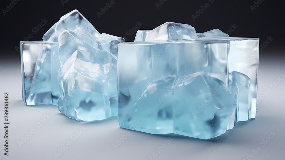 Close-up view of a pile of ice cubes, perfect for adding refreshment to any drink Close-up view of a pile of ice cubes, perfect for adding refreshment to any drink
