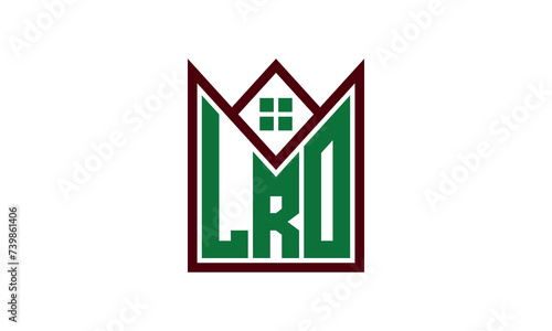 LRO initial letter real estate builders logo design vector. construction ,housing, home marker, property, building, apartment, flat, compartment, business, corporate, house rent, rental, commercial photo