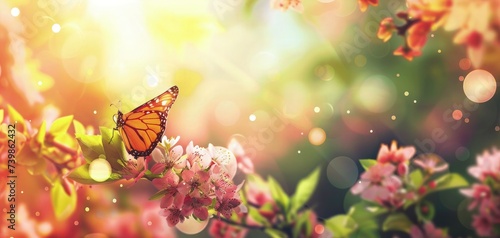 abstract nature spring Background, spring flower and butterfly © Divine123victory