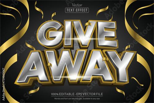 Editable vector text style effect Give Away, for sale, promotion or web banner