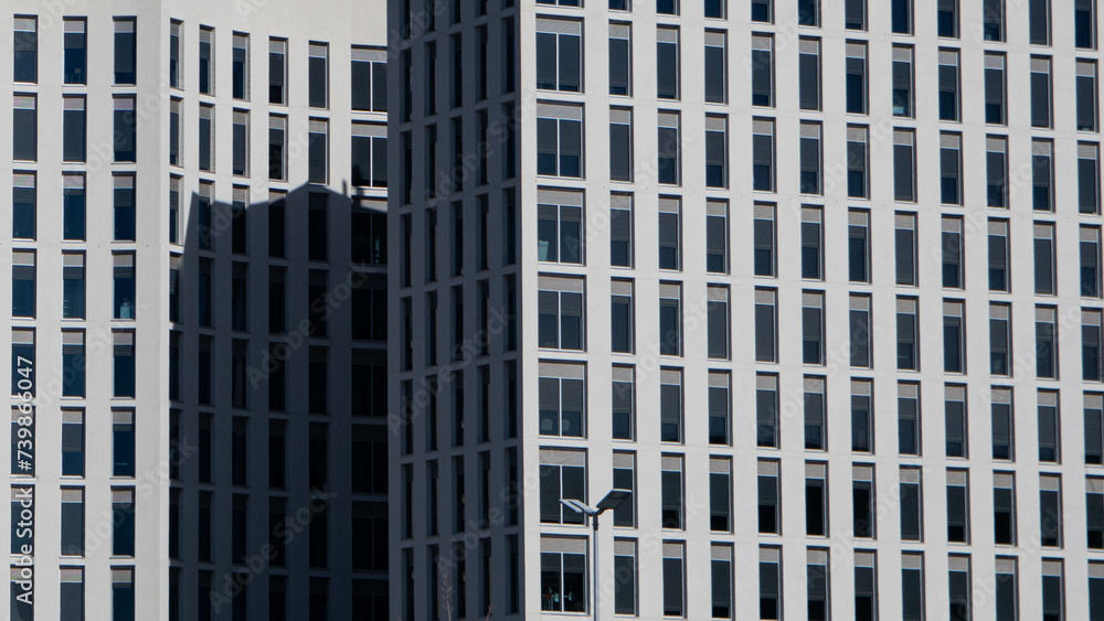 close up of Spaanish office building, Granada Spain