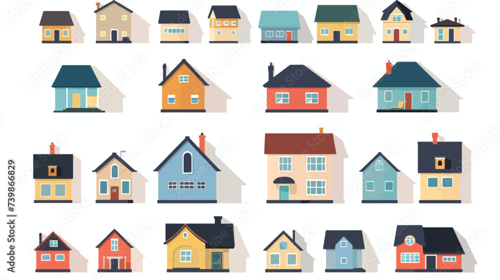 Flat Vector concept design house for icon or background
