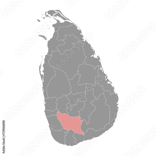 Ratnapura District map, administrative division of Sri Lanka. Vector illustration. photo