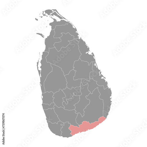 Hambantota District map, administrative division of Sri Lanka. Vector illustration. photo