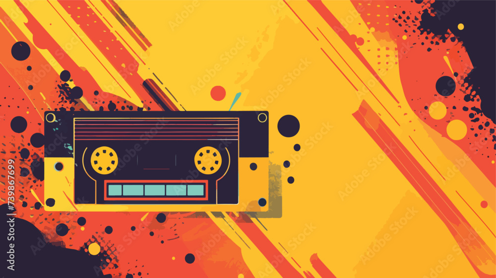 Flat Vector Musical yellow abstract background 