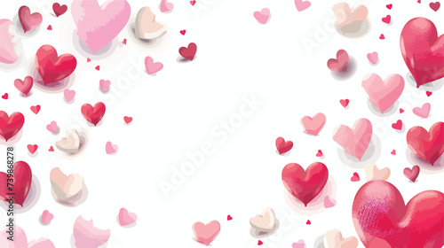 Flat Vector Valentines Day empty banner with flying