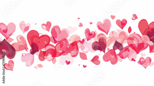 Flat Vector Valentines Day empty banner with flying