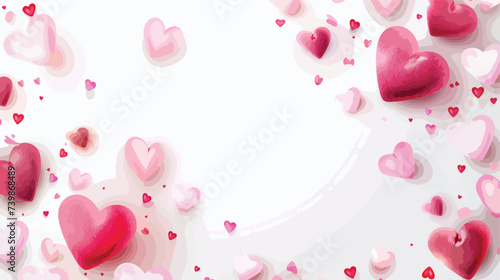 Flat Vector Valentines Day empty banner with flying