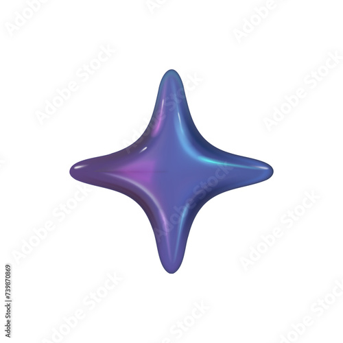 3d y2k Chrome holographic glossy element. Abstract shape chrome metal render. Y2K form shiny holo light. Vector illustration 3d render.