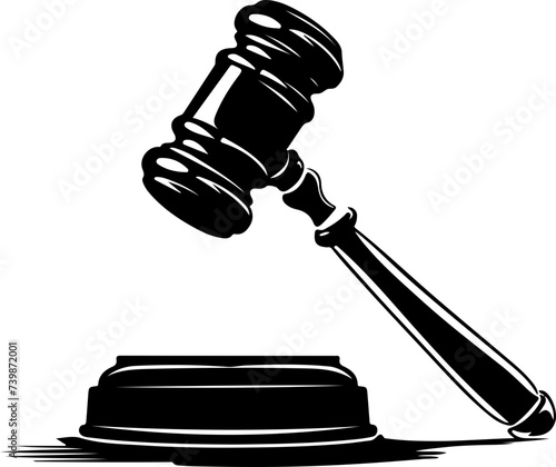 Classic Judge's Gavel Illustration - Perfect for Legal, Judicial, and Auction Themes