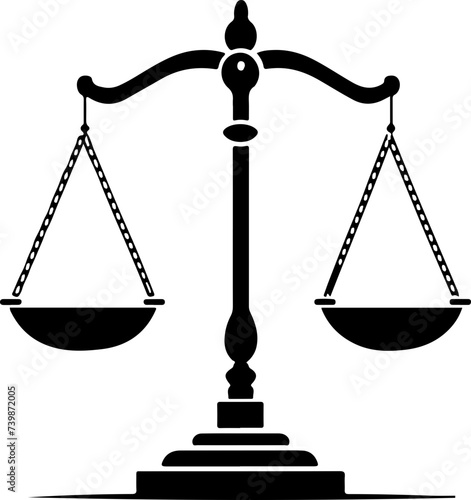 Classic Scales of Justice Illustration - Ideal for Legal, Judicial, and Balance Concepts