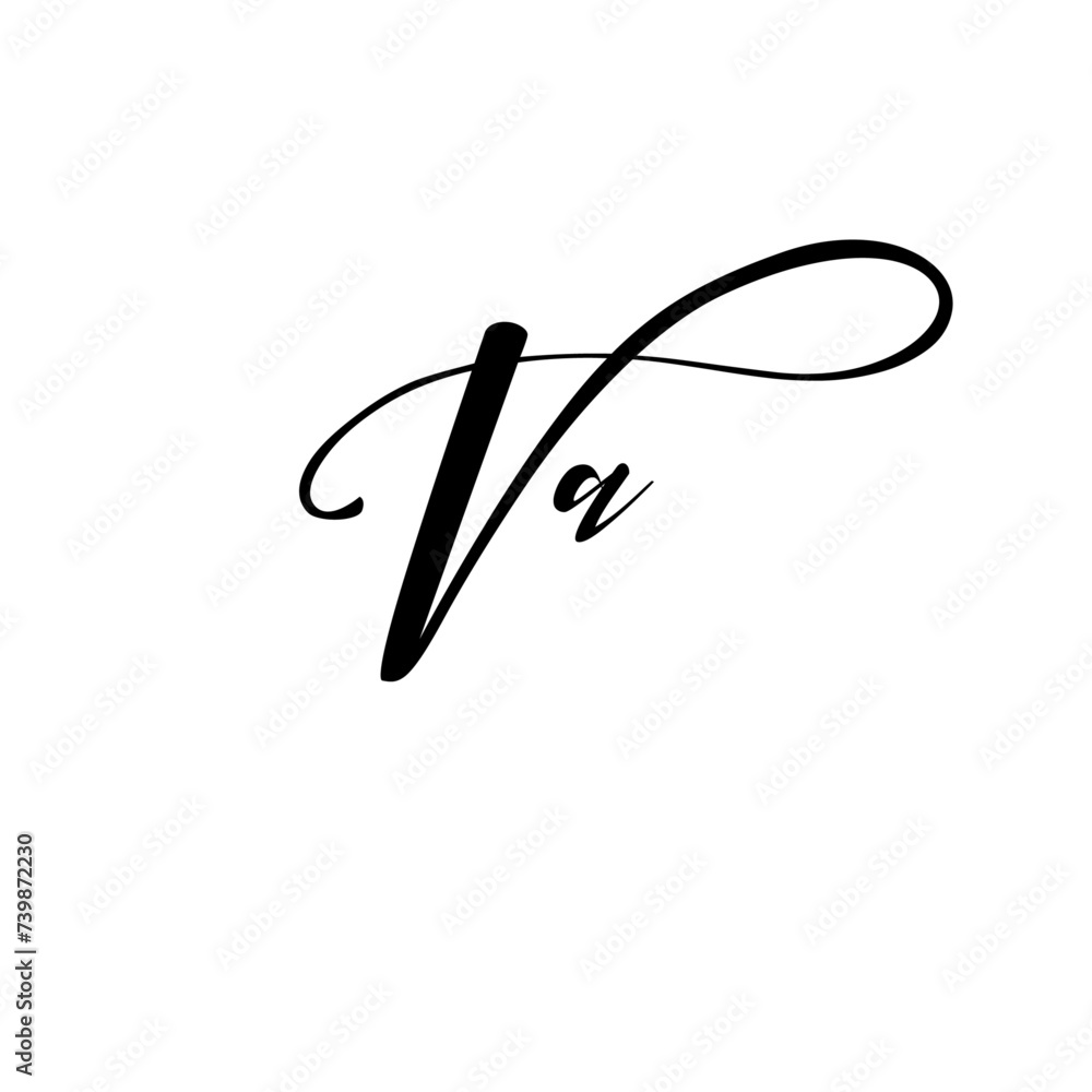 A hand-drawn signature logo design template A hand-drawn signature logo design template