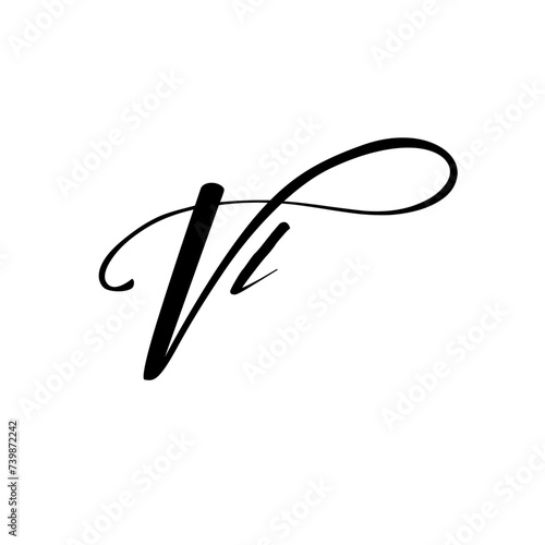 A hand-drawn signature logo design template