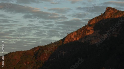 Sunrise shining on Mount Moroto in Uganda Africa photo