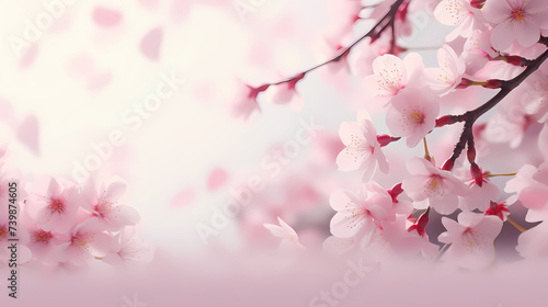 Cherry blossoms in bloom, forming a canopy of pink and white cherry blossom flowers in the park