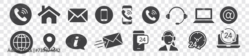 contact icons set collection vector