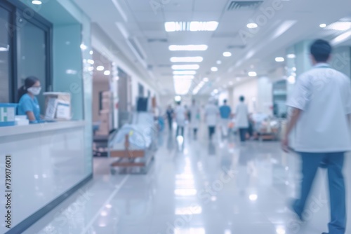 A blurry photo shows Doctors and nurses running the hospital while engineers collaborate on designing and installing advanced medical equipment
