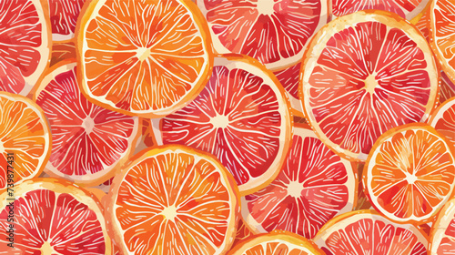 Tropical Seamless Bright light pattern with Fresh orange