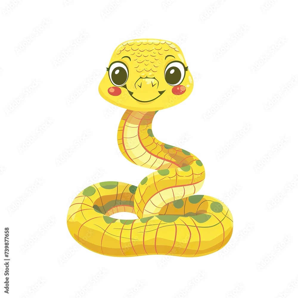 Fototapeta premium cute illustration of a cartoon snake