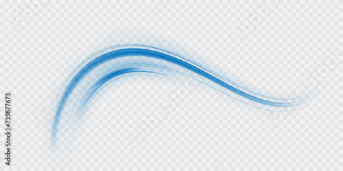 Wavy transparent curved lines in the form of a blue wave, dynamically flowing sea water in a large set of different contour shapes.