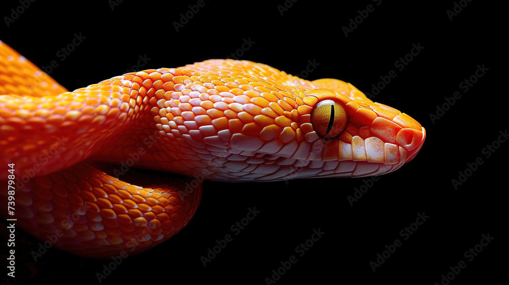 a macro of a corn snake head, ,with blured background, with empty copy space a macro of a corn snake head, ,with blured background, with empty copy space
