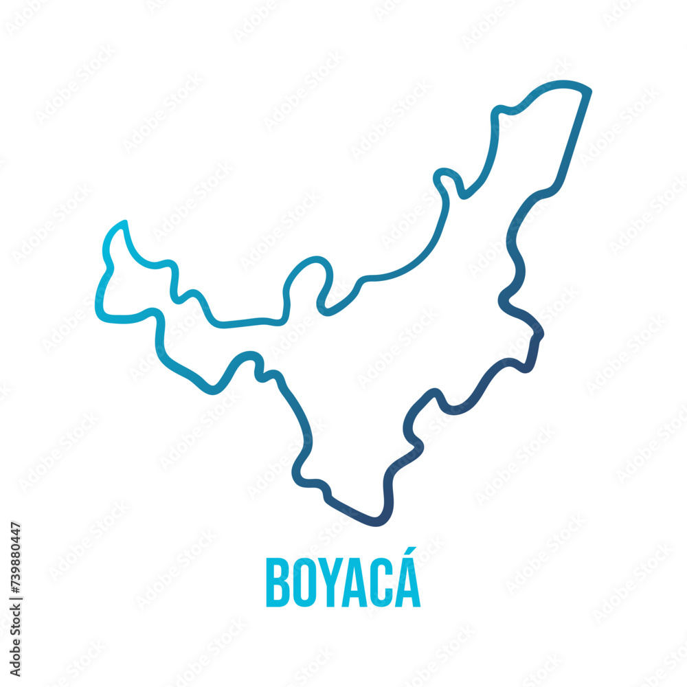 Boyacá department outline gradient map with smooth edges