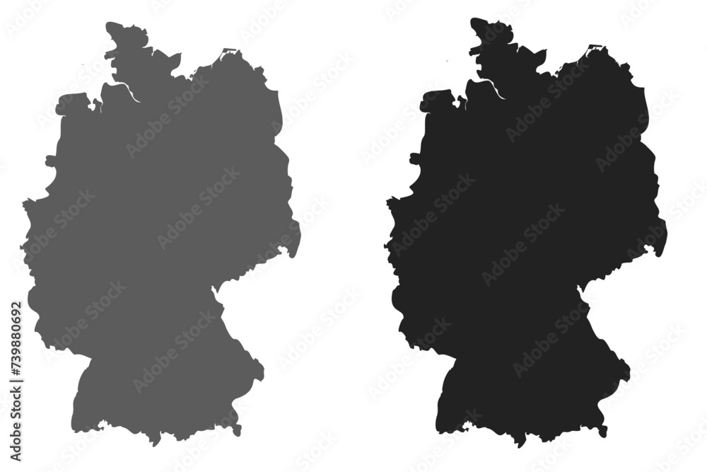 Federal Republic of Germany map  Pro Vector. European German country icon. Vector map of the Germany.


