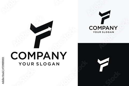 Letter F logo icon design template elements Abstract F logo design template.