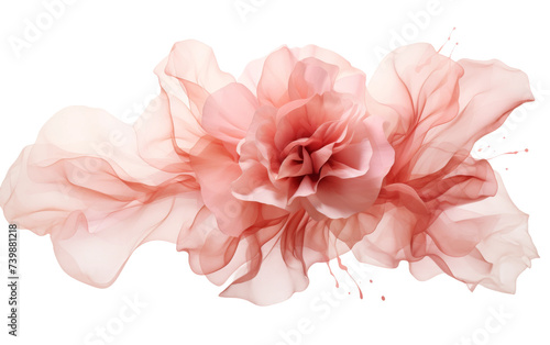 Blush Pink Rose Petal on white background