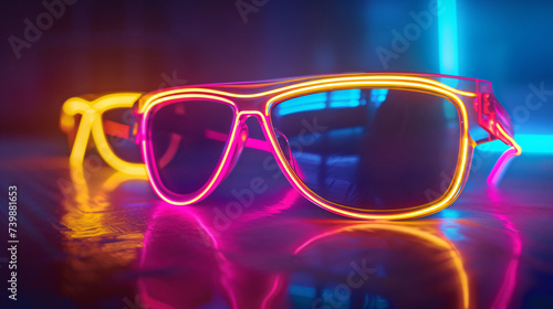 Neon colorful glowing party glasses © Salman