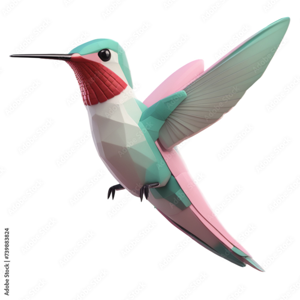 Obraz premium Ruby-throated Hummingbird Cartoon Character Illustration Art SVG Generative AI.
