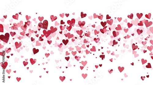 Flat Vector panoramic overlay of hearts 