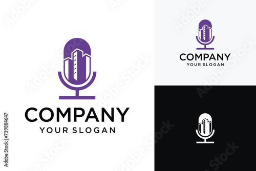 Real estate podcast logo design Podcast logo for real estate or building construction logo design