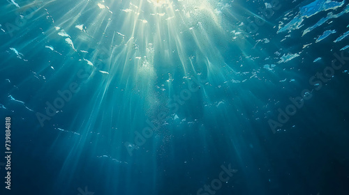 Ocean underwater rays of light.