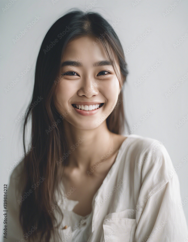 Portrait of an Asian young woman with a happy and sincere smile, isolated white background. copy space for text
Portrait of an Asian young woman with a happy and sincere smile, isolated white background. copy space for text