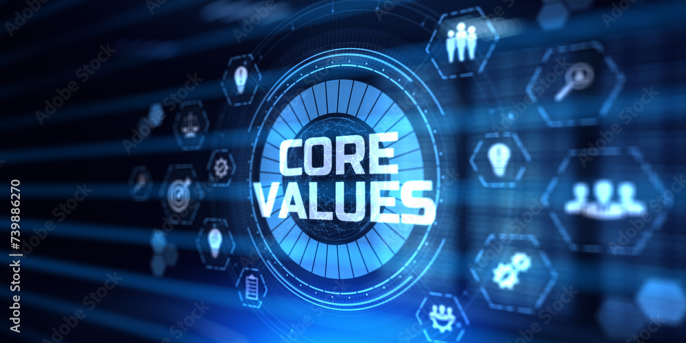 Core values company vision strategy business finance concept. Core values company vision strategy business finance concept.