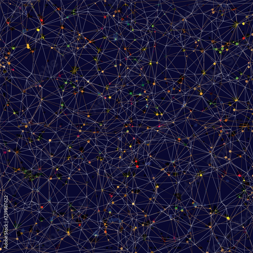 Illustration of Abstract  Sky Map. Constellations on Night Dark Background. 