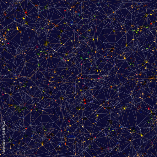 Illustration of Abstract  Sky Map. Constellations on Night Dark Background. 