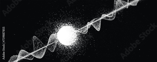 Neutron star and  ray burst in deep cosmos. Quasar energy star in space . Pulsar star . Magnetar. Noise texture  .Vector illustration