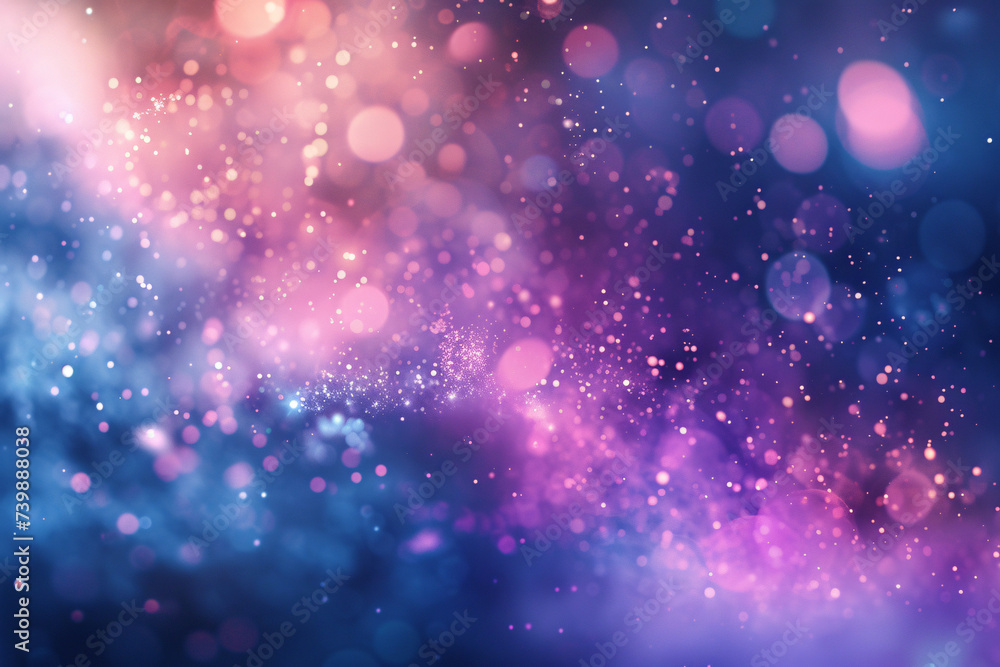 Abstract bokeh lights with blue and purple hues