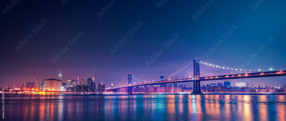 night, bridge, architecture, city, water, river, urban, skyline, sky, travel, cityscape