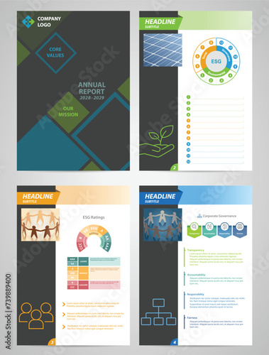Flyer Template Brochure Modern A4 Design with empty space for photo. Suitable for corporate annual report and prospectus