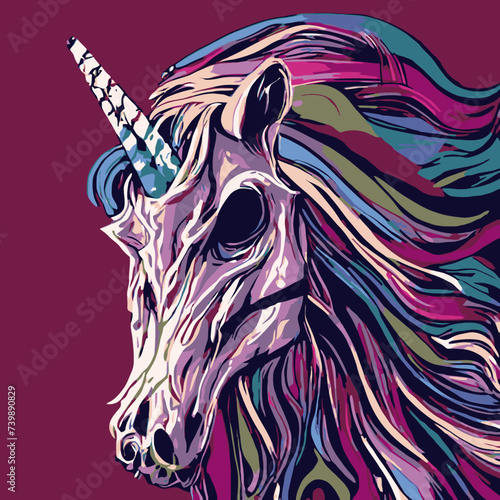 illustrations unicorn with colorful hair vector design prints vector design illustrations 