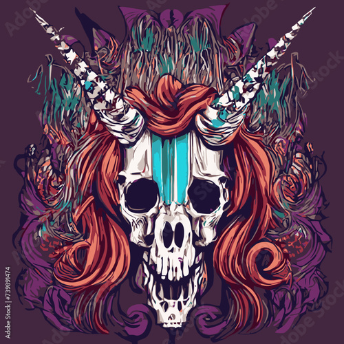 skull vector , cranium skull , human skull vector,free vector with horns and red hair vector design prints 