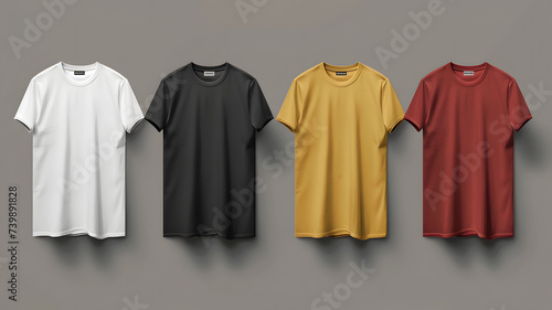 Customizable T-shirt template, adaptable for any design, showcased in a creative studio
