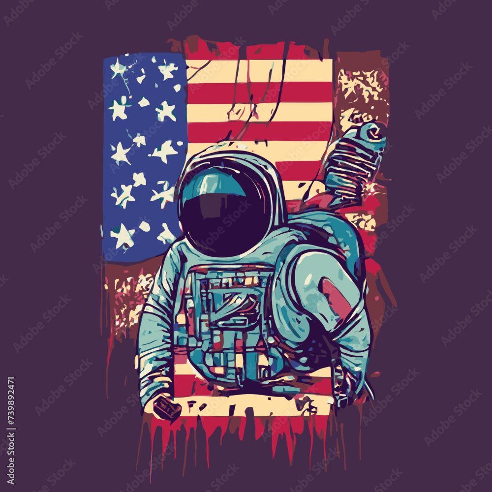 Obraz premium vector artwork A cartoon of an astronaut vector vector design vector artwork vector design vector artwork 