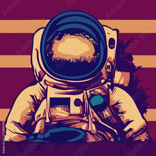 vector artwork A cartoon of an astronaut vector vector design illustrations vector design prints 