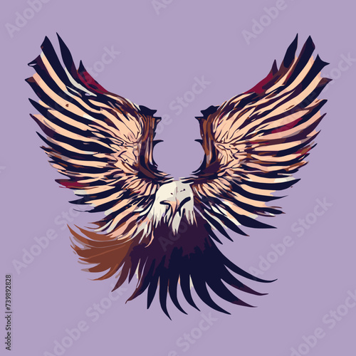 vector artwork A colorful eagle vector with wings spread vector design prints vector design prints 