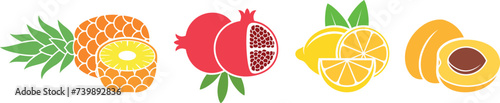 Fruit logo. Isolated fruit on white background