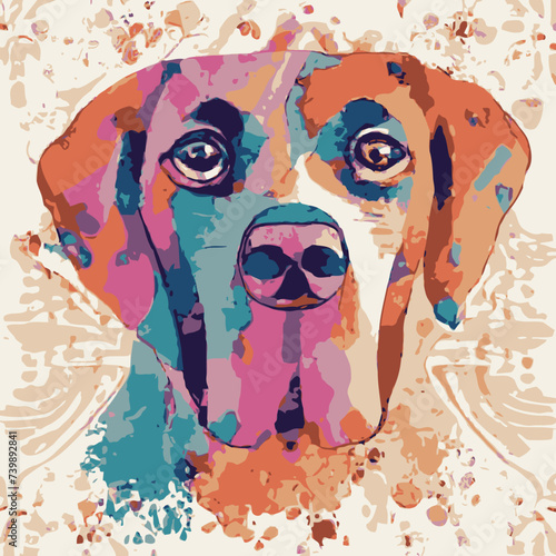 vector artwork A colorful dog cute ,dog love vector with a white backgroun design for use in design and print poster canvas